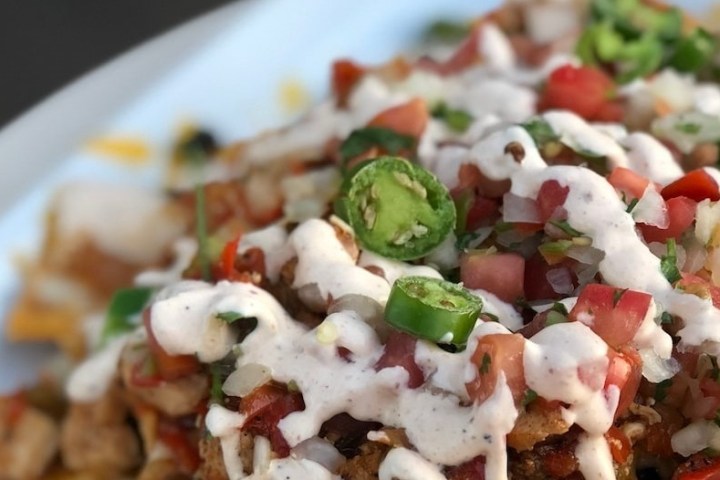 a plate of indian street food