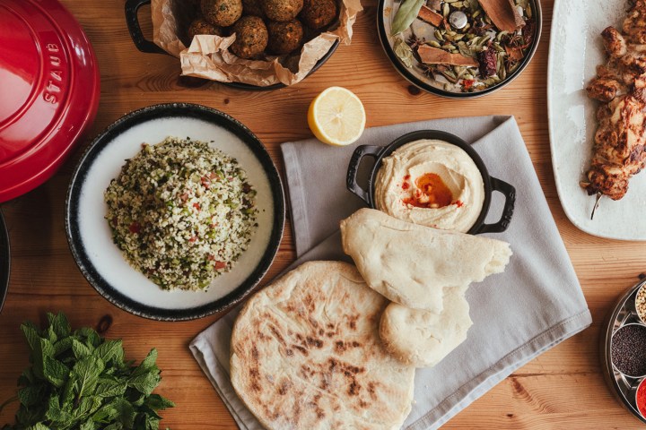 a variety of food on a table