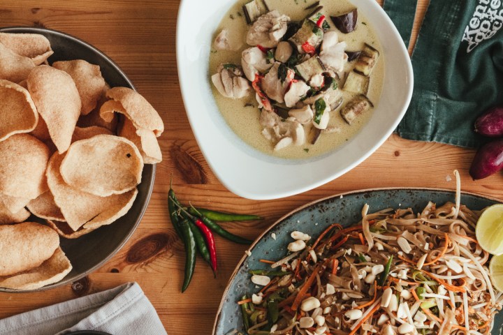 a variety of food on a table