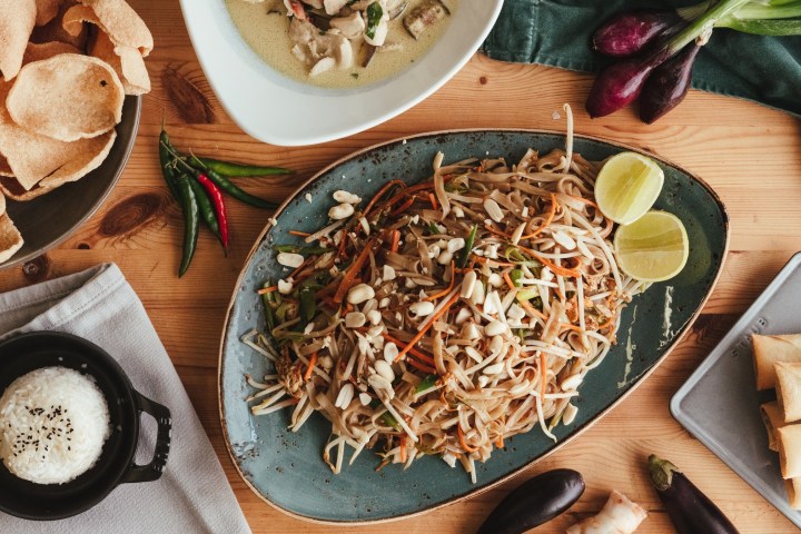 a variety of food on a table